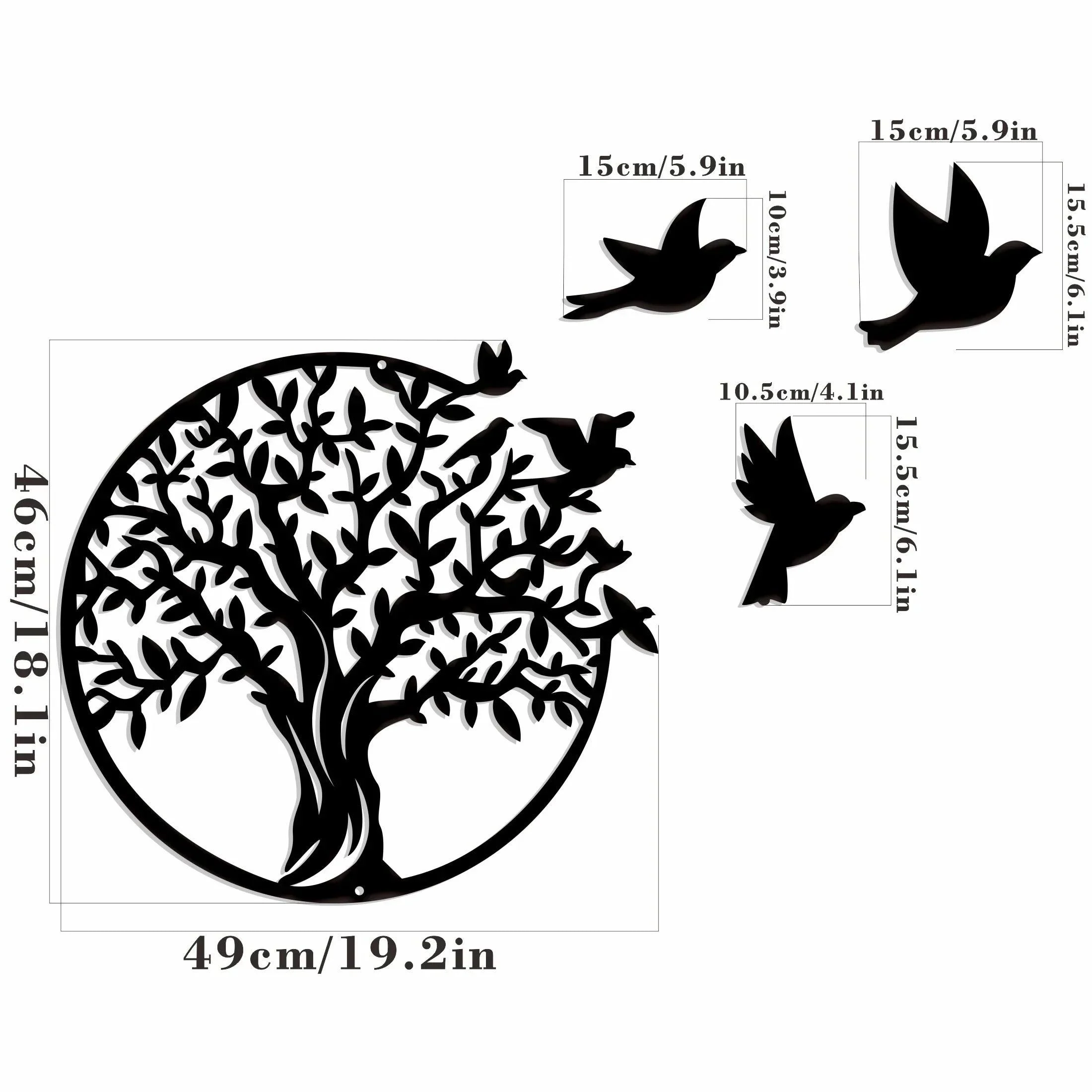 RoundMetalTreeWallDecor-Homeko7 Round Metal Tree Wall Decor - Homeko