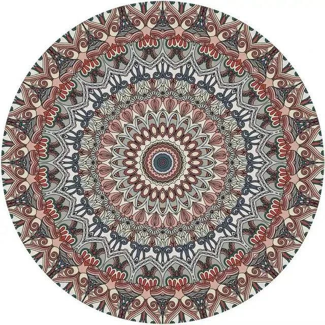 RoundVintagePremiumRugCarpetLivingRoomDecorationWashableforLoungeNon-slip-Homeko12 Round Vintage Premium Rug Carpet Living Room Decoration Washable for Lounge Non-slip - Homeko