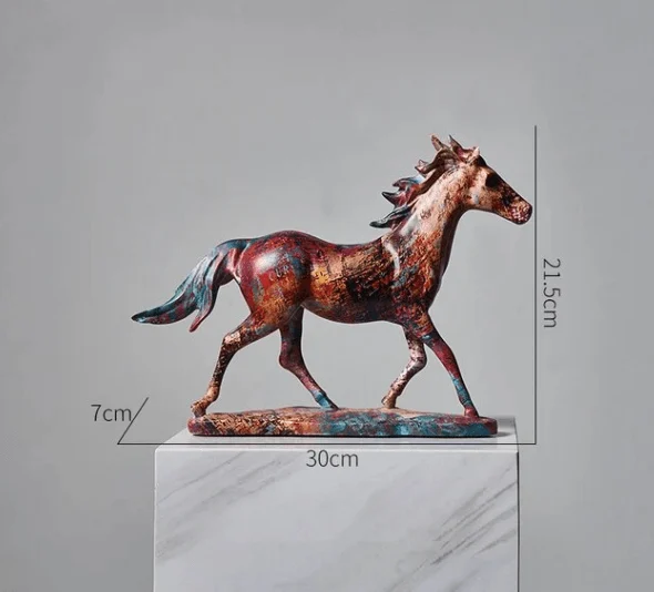 Running Colorful Unicorn Horse Resin Sculptures and Statues - Homeko