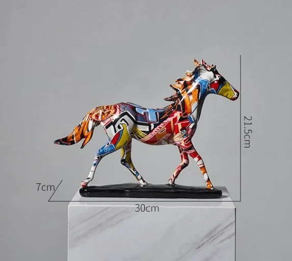 Running Colorful Unicorn Horse Resin Sculptures and Statues - Homeko