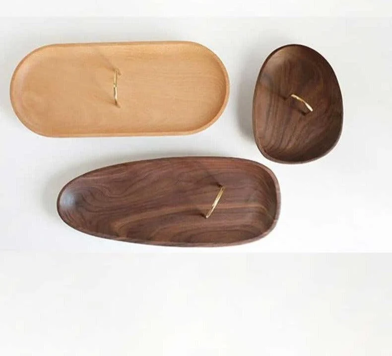 Rustic Decorative Oval Wooden Tray - ISTANBULLU LTD