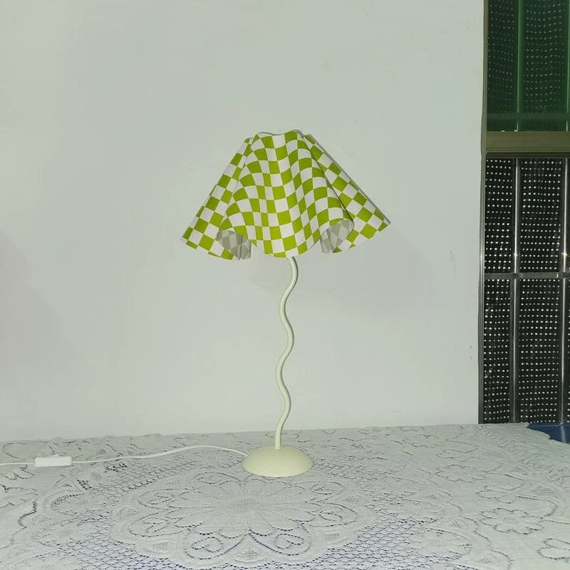 S0384479430014e159fb75da6a216b5f4h Vintage Squiggle Lamp with Pleated Lampshade - ISTANBULLU LTD