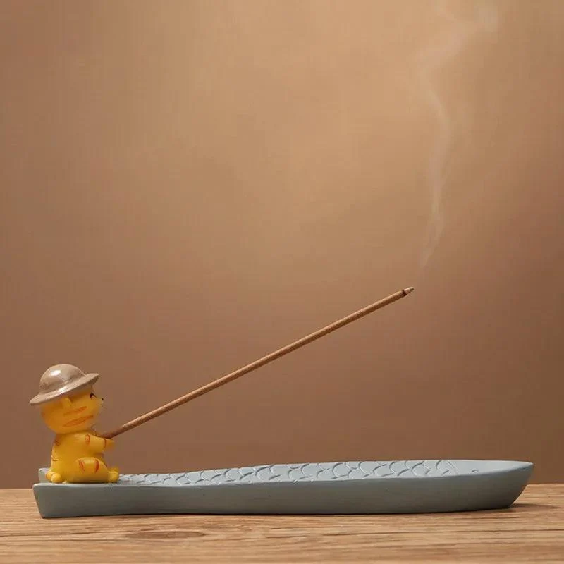 S0d45a1b7d304462e80b35cf6b35409f9W Resin Animal Carrot Leaf Incense Holder - ISTANBULLU LTD