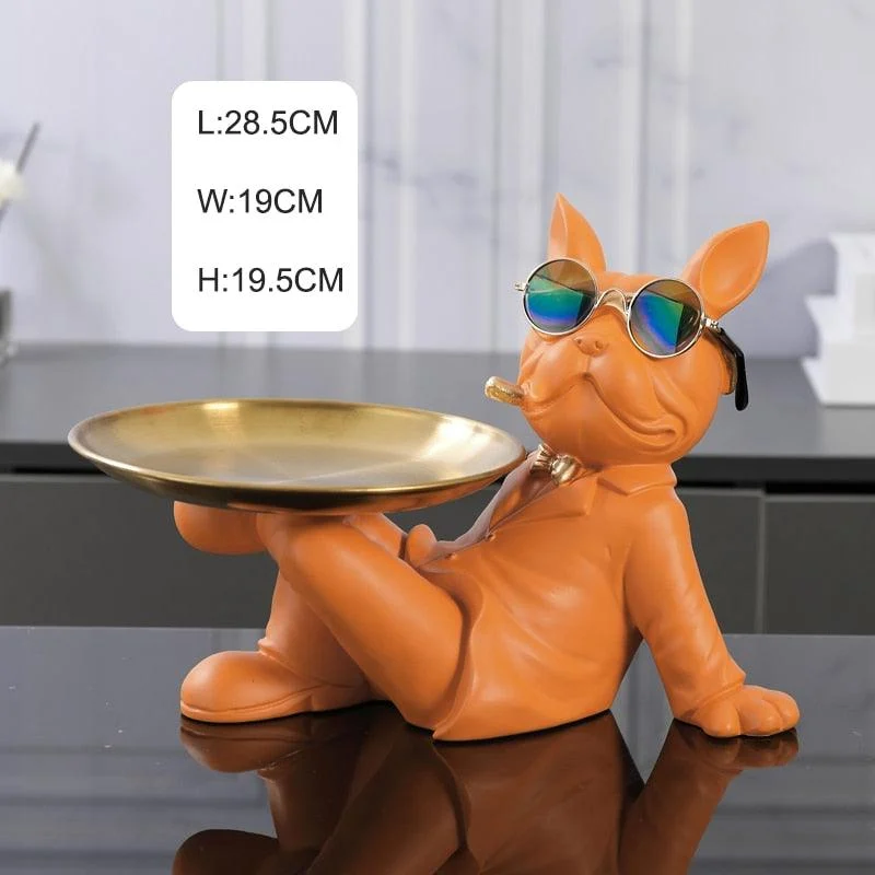Sitting Bulldog Butler Statue - ISTANBULLU LTD