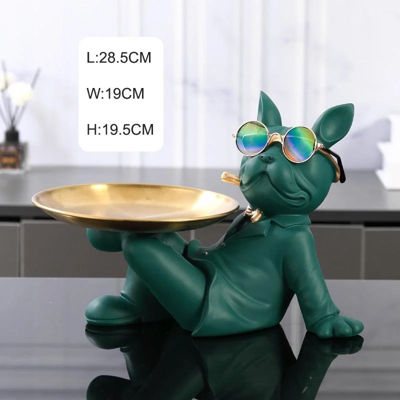 Sitting Bulldog Butler Statue - ISTANBULLU LTD