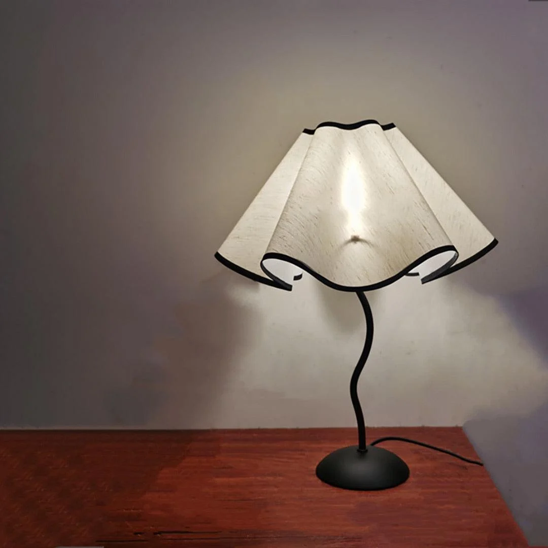 S14b1b65a7fb1401ab2669c80238f9cb6u Vintage Squiggle Lamp with Pleated Lampshade - ISTANBULLU LTD