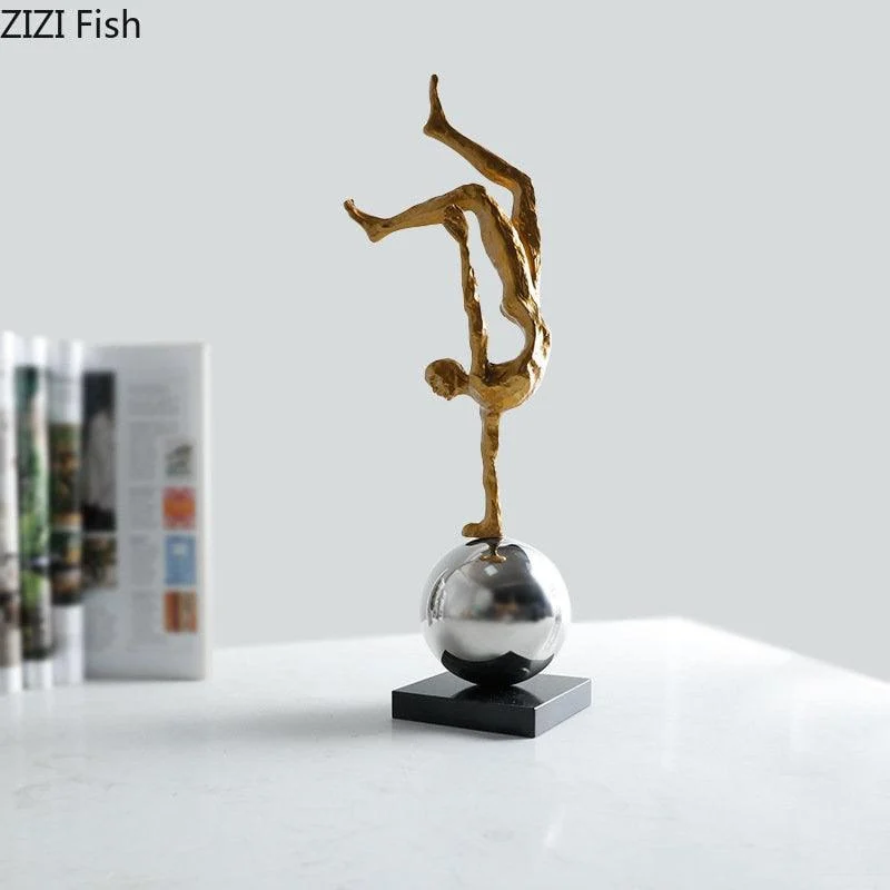 S15f67dfc2af249368630dc3b4e8b67656 Silver Acrobat Sculpture - ISTANBULLU LTD