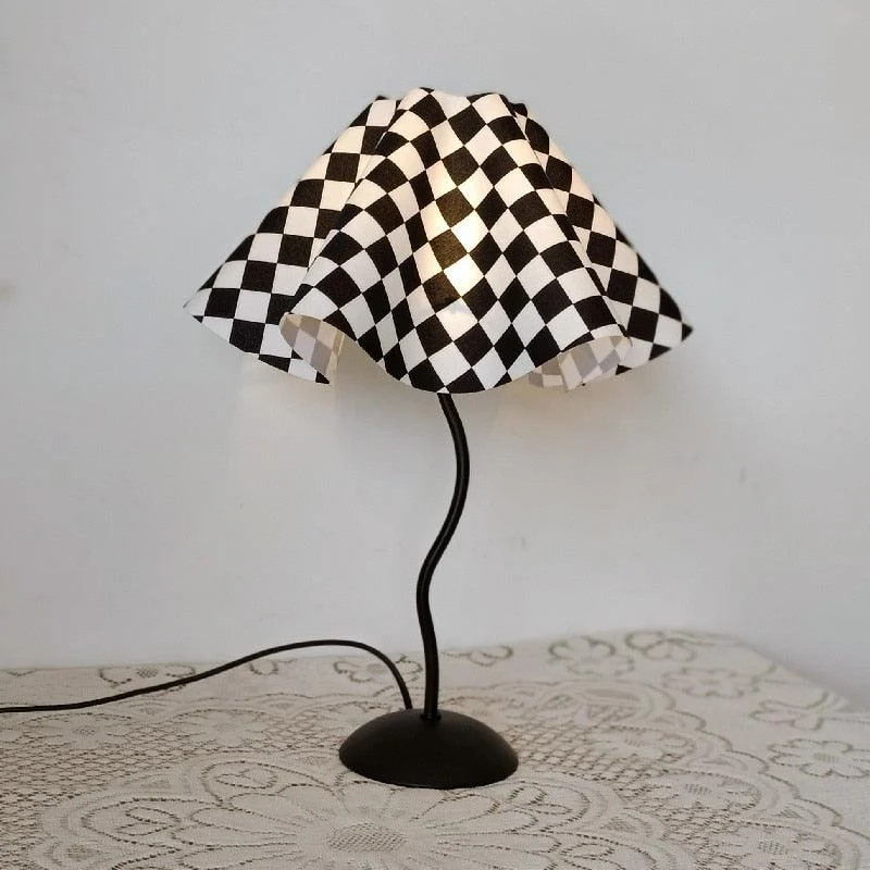 S1a8028bba2a04e35b2d7d34e6ada7b8f9 Vintage Squiggle Lamp with Pleated Lampshade - ISTANBULLU LTD