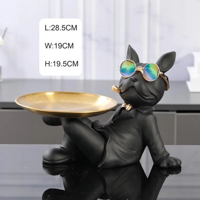 Sitting Bulldog Butler Statue - ISTANBULLU LTD