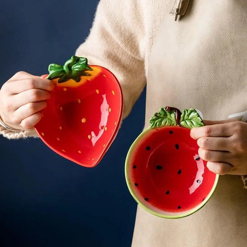 S487533dd0e5c4caea6f13126be479e11I Watermelon Grape Strawberry Ceramic Bowl - ISTANBULLU LTD