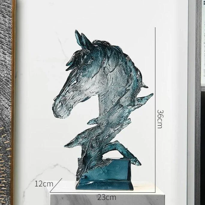 Transparent Horse Head Statue - ISTANBULLU LTD
