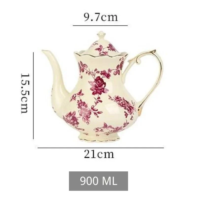 S78f677454da843c886b993d1fcac34a8U Retro European Floral Tea Cup Set - ISTANBULLU LTD