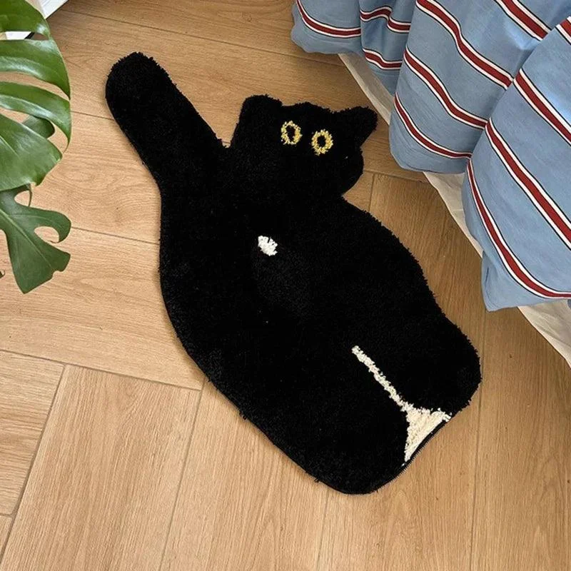S7a94c0bd992a409cbdcae5c123da3edcU Tufting Black Cat Rug Animal Rug Aesthetic - ISTANBULLU LTD