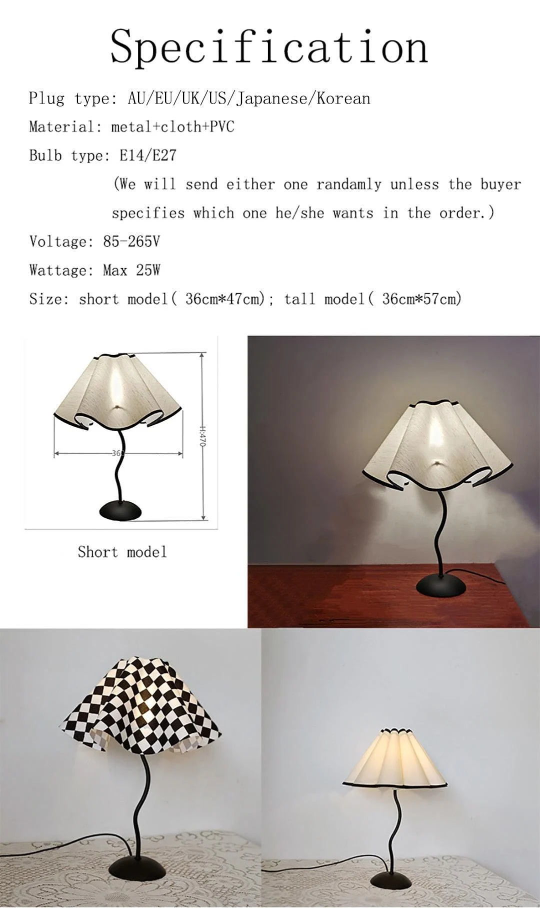 S7e45d03f13fc424fa0ee14a839a85347n Vintage Squiggle Lamp with Pleated Lampshade - ISTANBULLU LTD