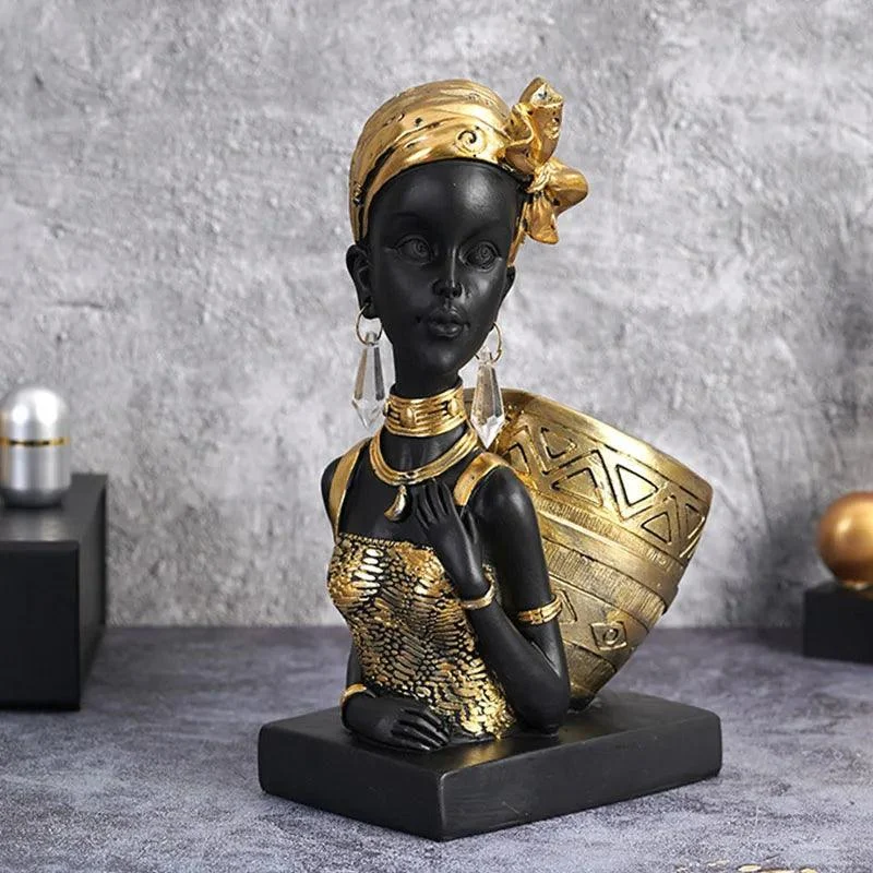 S826a8150e81541bdb377d53a3c648004G Retro African Art Figurine - ISTANBULLU LTD