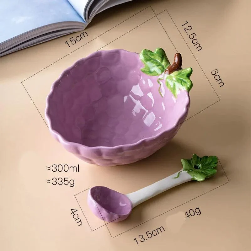 SKU-04-Red Watermelon Grape Strawberry Ceramic Bowl - ISTANBULLU LTD