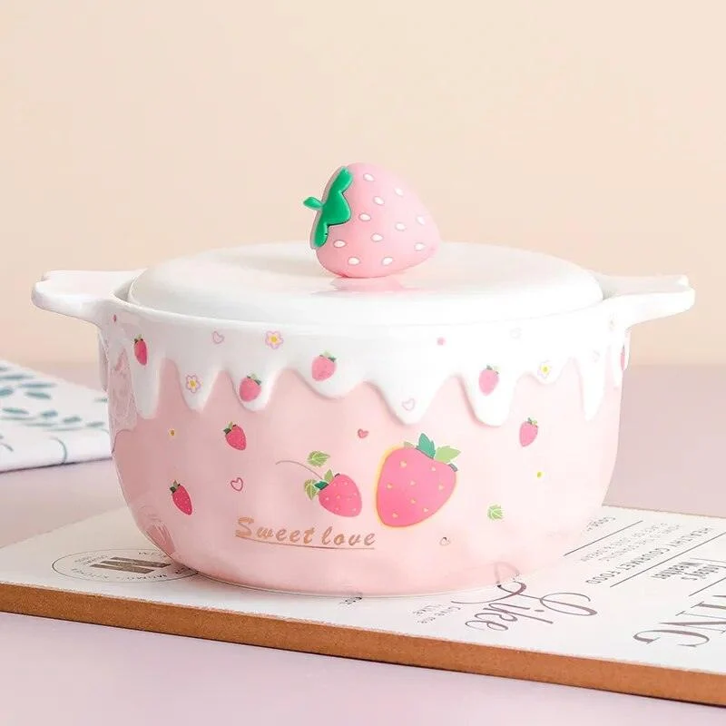 Sa706f26ae4474328b59c20afd0e81b4bi Strawberry Ceramic Ramen Bowl - ISTANBULLU LTD