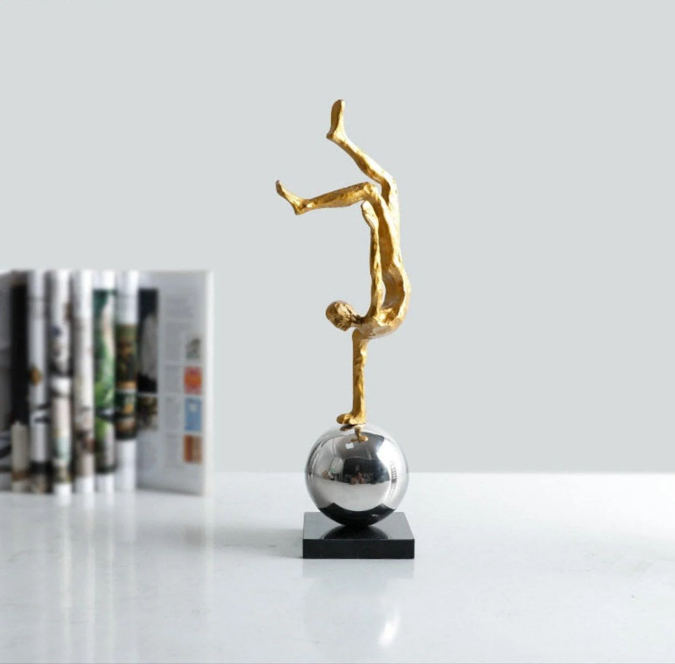 Sb13295af9ee04f8eb3d03a053a62b054D Silver Acrobat Sculpture - ISTANBULLU LTD
