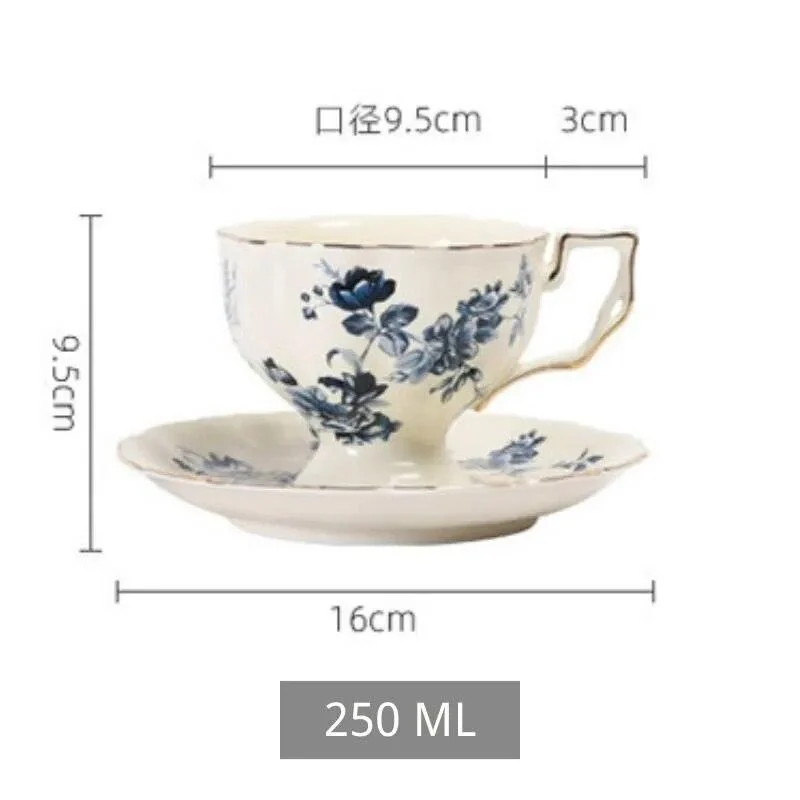Retro European Floral Tea Cup Set - ISTANBULLU LTD