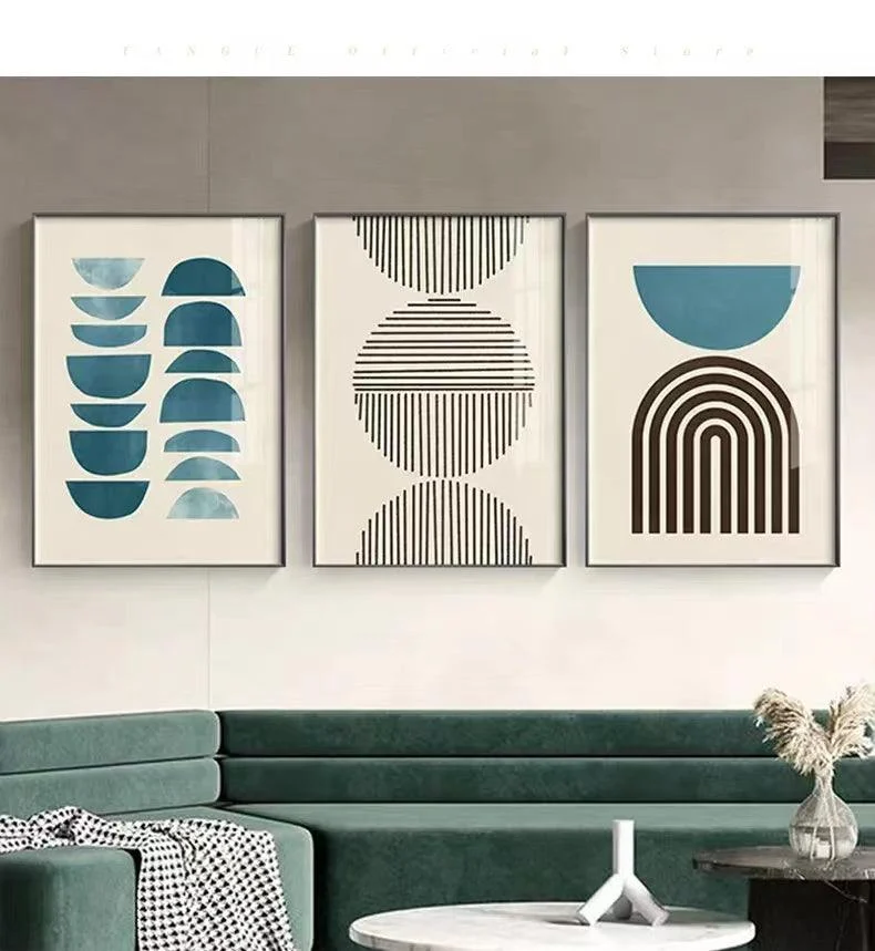 Scandinaviangeometryartlivingroomblue