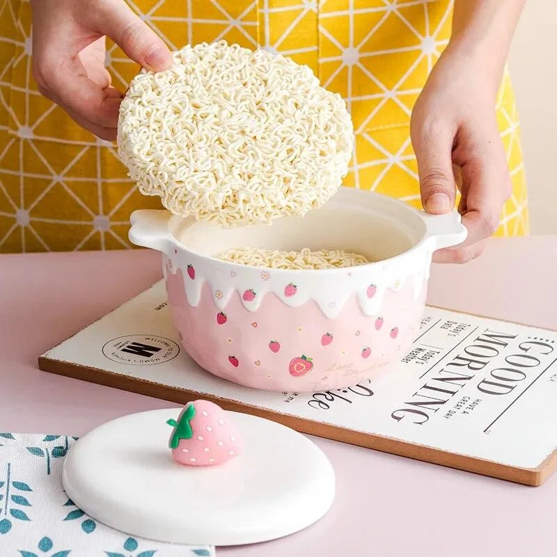 Sdaa4c638b8114f0eb35b39016583dd63w Strawberry Ceramic Ramen Bowl - ISTANBULLU LTD