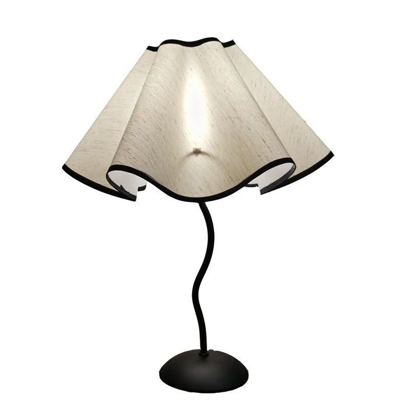 Sdf1e80a91b474fde9efe44abd270c096L Vintage Squiggle Lamp with Pleated Lampshade - ISTANBULLU LTD