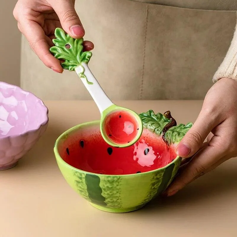Sf48a792e826e4ac89c912c6cc058585bP Watermelon Grape Strawberry Ceramic Bowl - ISTANBULLU LTD