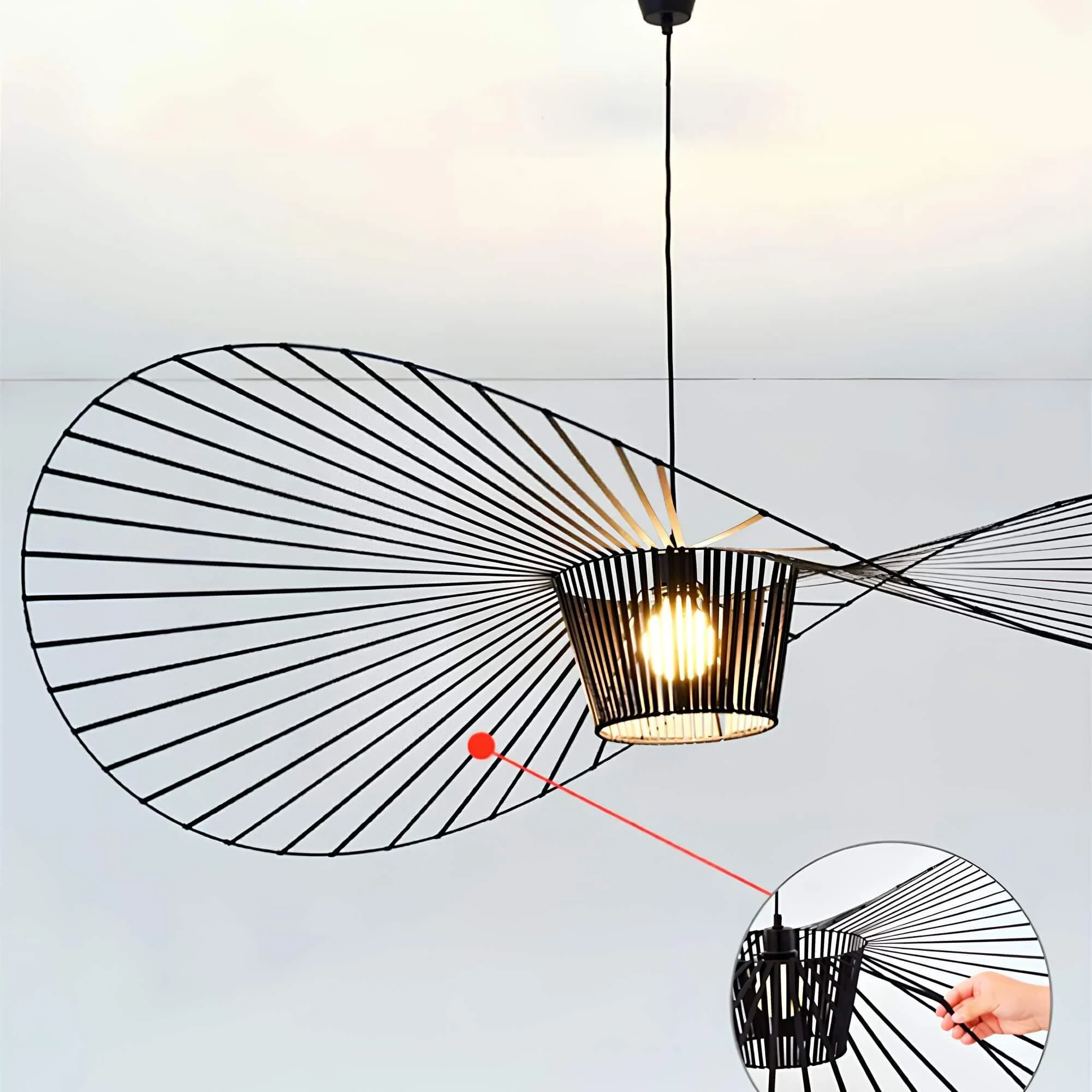 Shadowsleekpendelleuchte Eleganteschwarzehut Design8