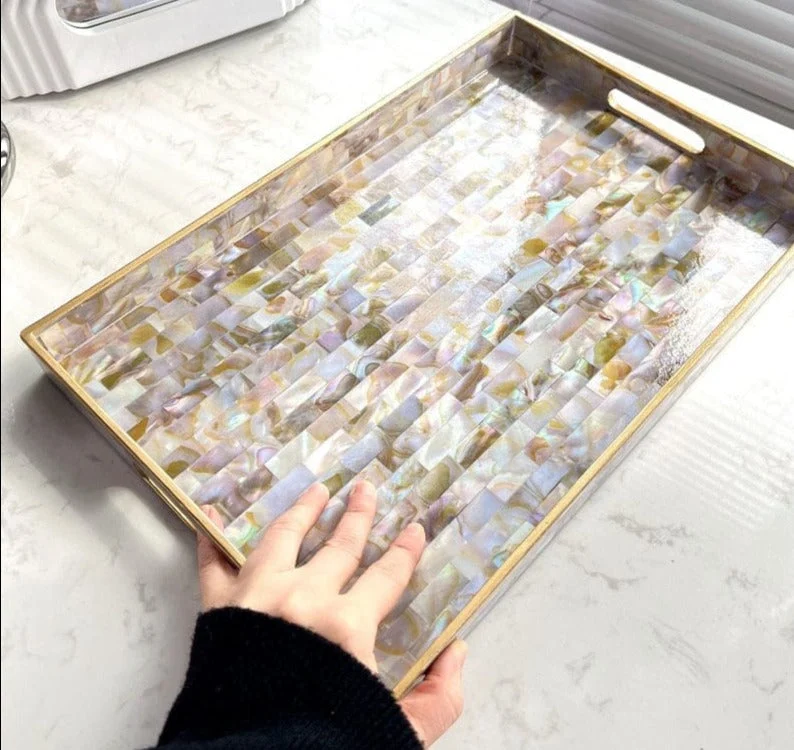 Shell Texture Storage Trays Decorative Serving Tray Dresser Table Jewelry Cosmetic Containers Display Rack Cup Organizer 6f24ce38 1406 4df9 Aec9 Ff7a8309ad88