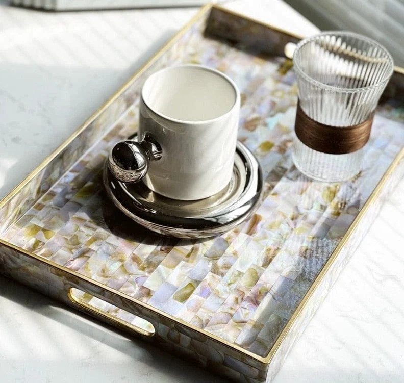 Shell Texture Storage Trays Decorative Serving Tray Dresser Table Jewelry Cosmetic Containers Display Rack Cup Organizer C23e797d 179b 4277 8254 3fe3f14277e5