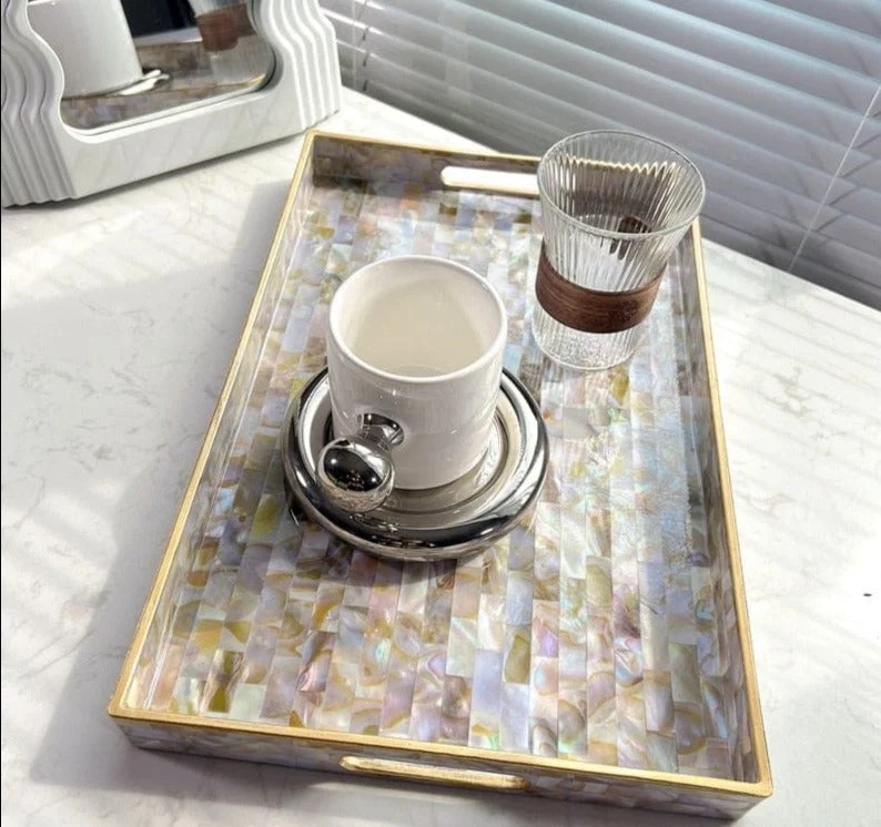 Shell Texture Storage Trays Decorative Serving Tray Dresser Table Jewelry Cosmetic Containers Display Rack Cup Organizer D23000ad 88bc 447a 9d5b F1a45a29ea99