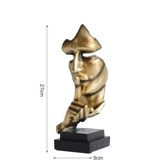 Silence is Golden Mask Sculpture - Homeko