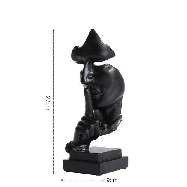 Silence is Golden Mask Sculpture - Homeko