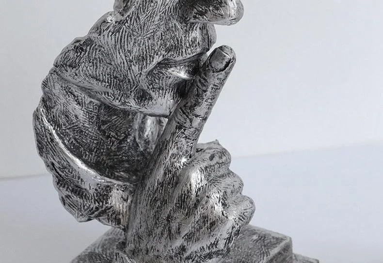 Silence is Golden Mask Sculpture - Homeko