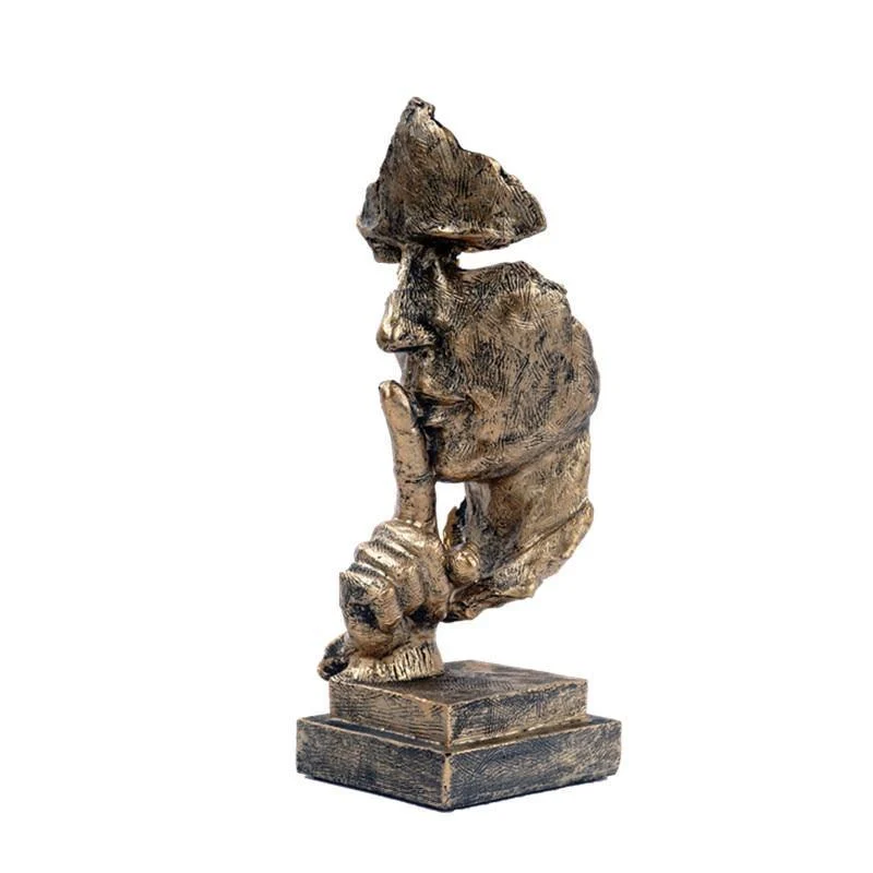 Silence is Golden Mask Sculpture - Homeko