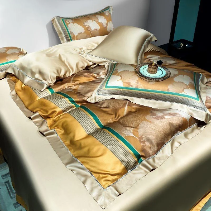 Silky Smooth 1000tc Lyocell Tencel Duvet Cover Breathable Soft Colorful Leaves Bedding Bed Sheet Pillowcases Wrinkle 108ef2f4 A99e 46ff B5a1 898e2c35156a