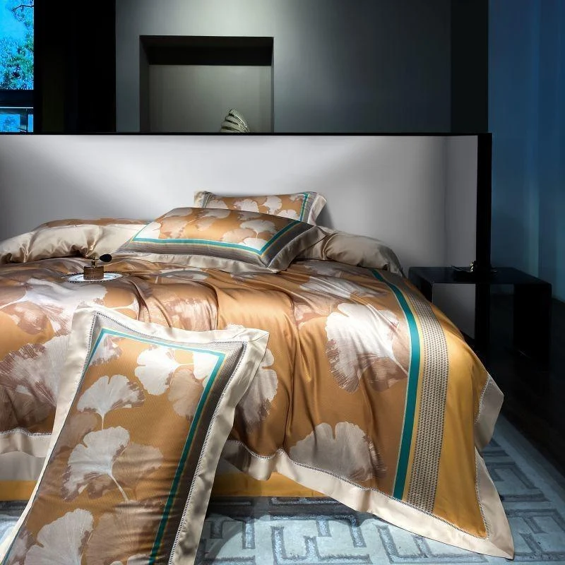 Silky Smooth 1000tc Lyocell Tencel Duvet Cover Breathable Soft Colorful Leaves Bedding Bed Sheet Pillowcases Wrinkle 419fafe3 682b 46bb A5de 8840ae99878d