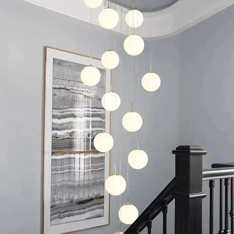SilverGoldEuropeanGlassBallLEDPendantLightingLivingDiningRoomStairsLoftChandelier-Homeko1 Silver Gold European Glass Ball LED Pendant Lighting Living Dining Room Stairs Loft Chandelier - Homeko