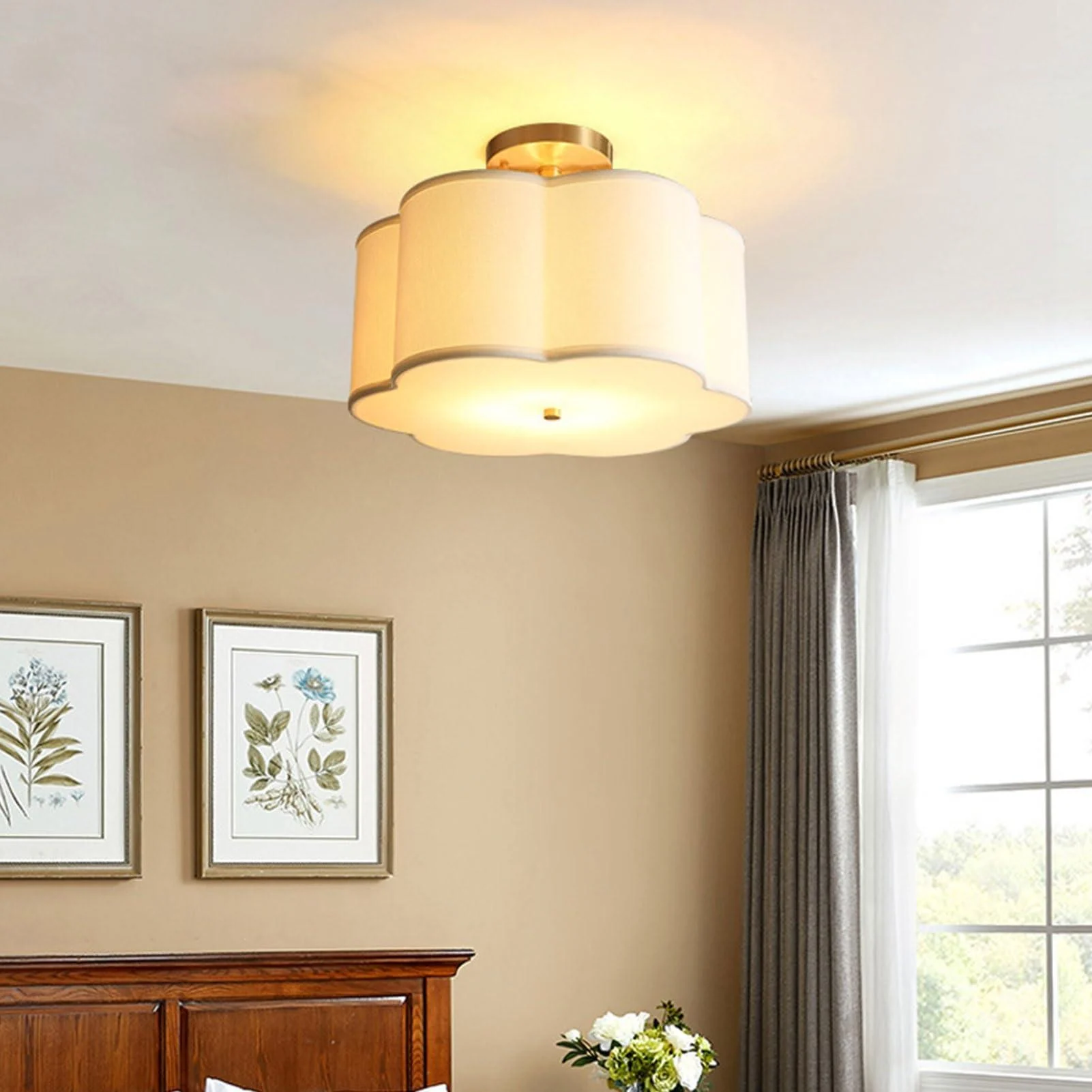 SimpleWhiteFlowerSemiFlushCeilingLightForBedroom_3 Simplewhiteflowersemiflushceilinglightforbedroom 3