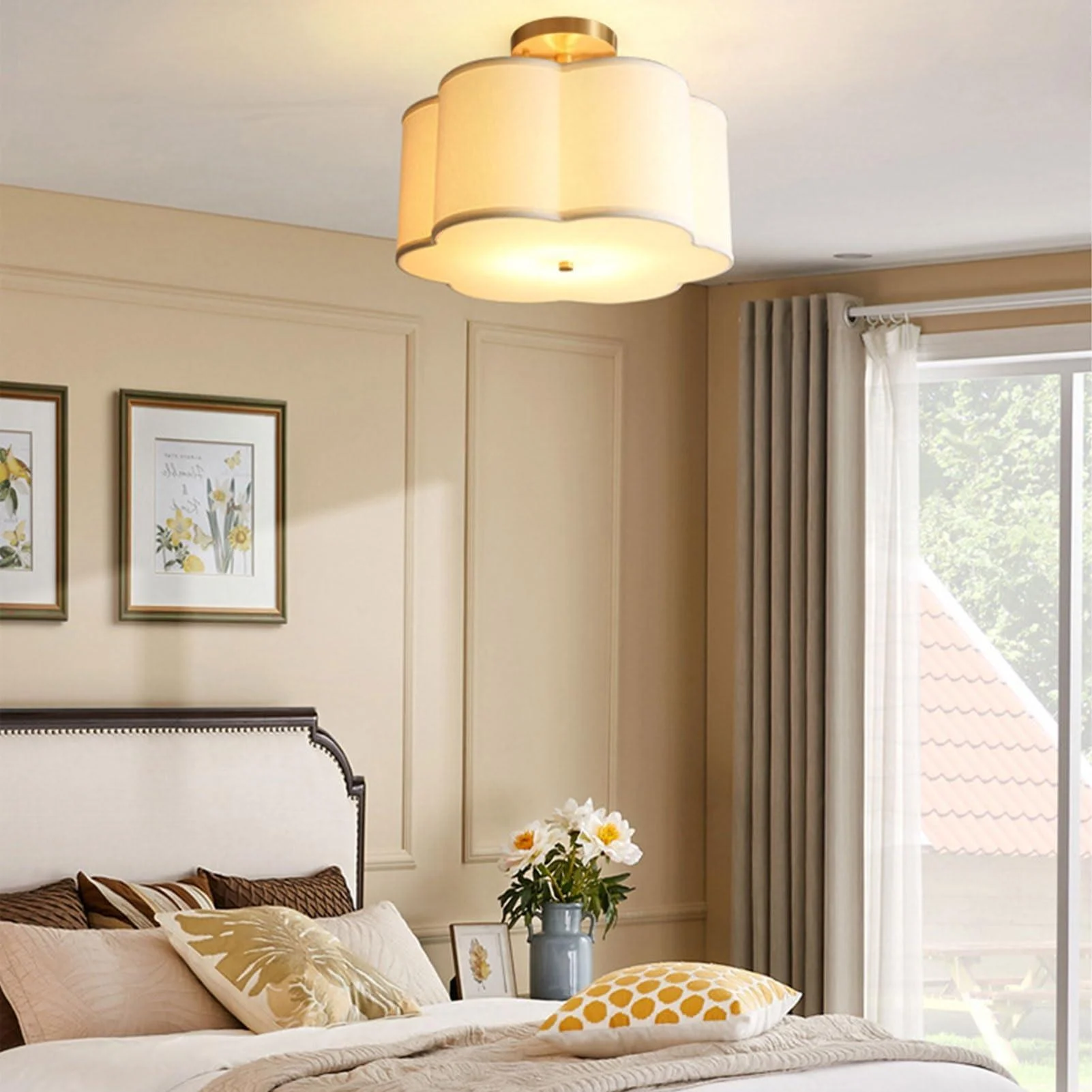 SimpleWhiteFlowerSemiFlushCeilingLightForBedroom_4 Simplewhiteflowersemiflushceilinglightforbedroom 4