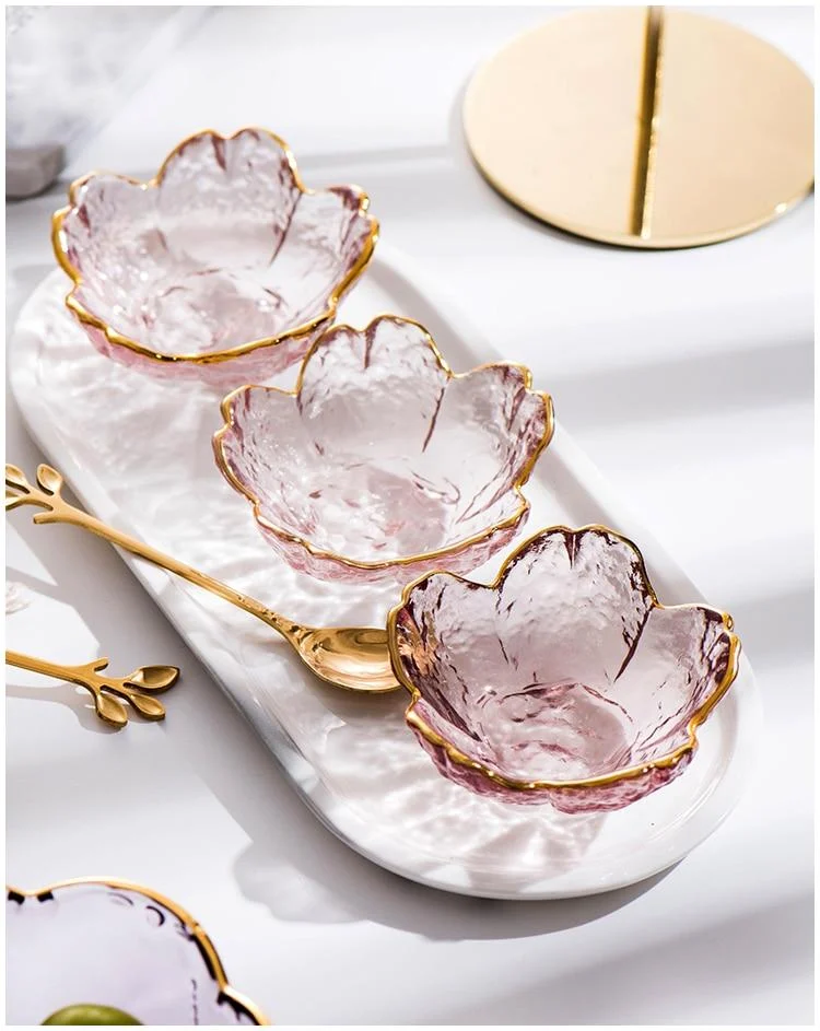 Small-Glass-Dish-Nordic-Style-Gold-Inlay-Glass-Sauce-Bowl-Mini-Japanese-Cherry-Blossoms-Seasoning-Plate Small Glass Dish Nordic Style Gold Inlay Glass Sauce Bowl Mini Japanese Cherry Blossoms Seasoning Plate