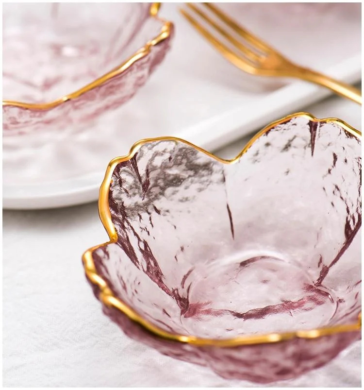 Small Glass Dish Nordic Style Gold Inlay Glass Sauce Bowl Mini Japanese Cherry Blossoms Seasoning Plate B217f71c 6fe7 44dc 97bf D172d6d322f5