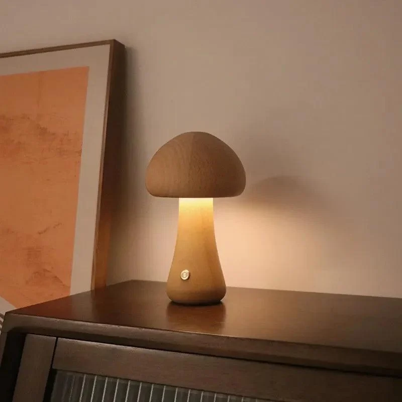SmallCuteMushroomLEDLightingWoodenRoomDecorationLamp-Homeko3 Small Cute Mushroom LED Lighting Wooden Room Decoration Lamp - Homeko