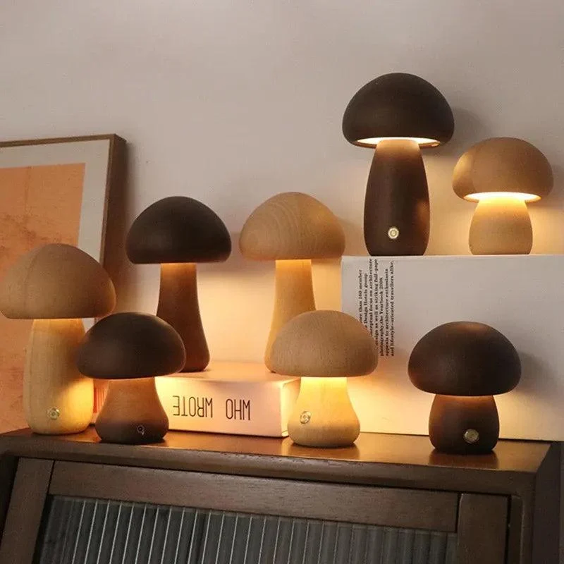 SmallCuteMushroomLEDLightingWoodenRoomDecorationLamp-Homeko4 Small Cute Mushroom LED Lighting Wooden Room Decoration Lamp - Homeko
