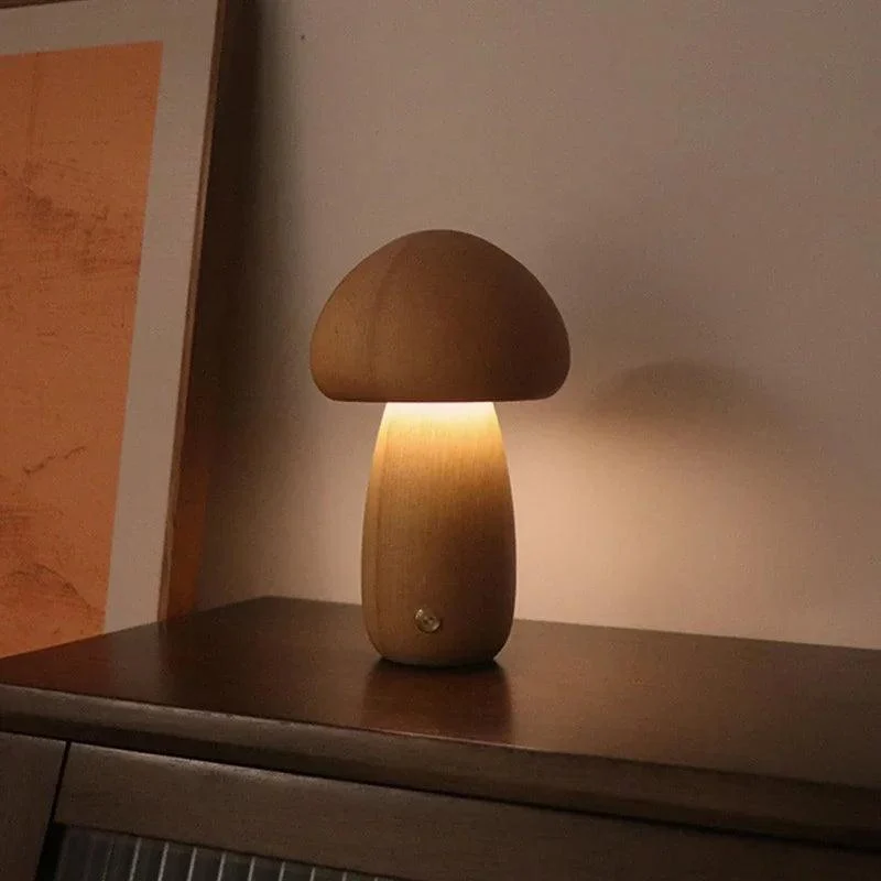 SmallCuteMushroomLEDLightingWoodenRoomDecorationLamp-Homeko5 Small Cute Mushroom LED Lighting Wooden Room Decoration Lamp - Homeko