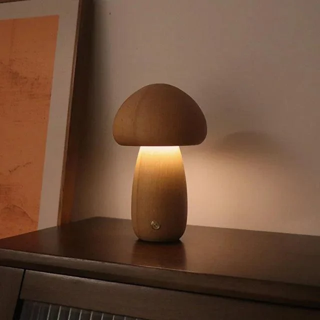 SmallCuteMushroomLEDLightingWoodenRoomDecorationLamp-Homeko7 Small Cute Mushroom LED Lighting Wooden Room Decoration Lamp - Homeko
