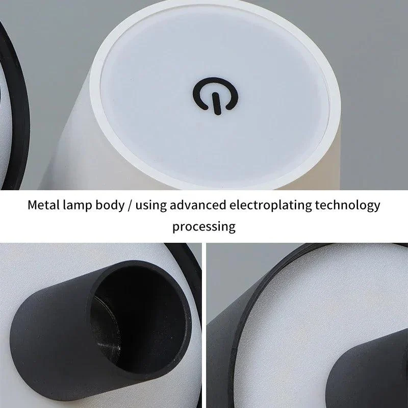 SmallLightingLEDBlackWhiteLampPortableChargingDecorative-Homeko5 Small Lighting LED Black White Lamp Portable Charging Decorative - Homeko