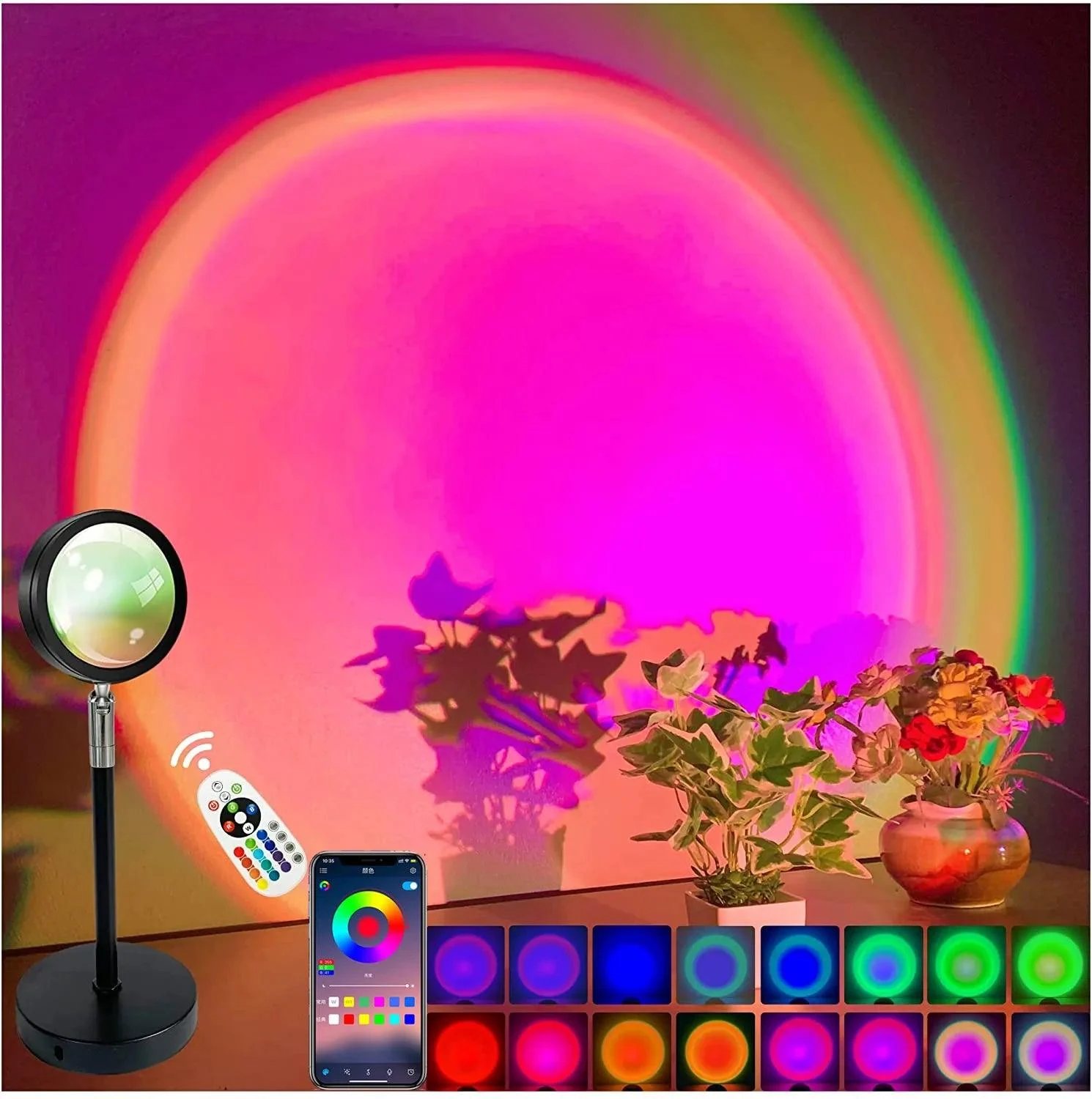 SmartBluetoothRainbowSunsetProjectorLamp-Homeko1 Smart Bluetooth Rainbow Sunset Projector Lamp - Homeko