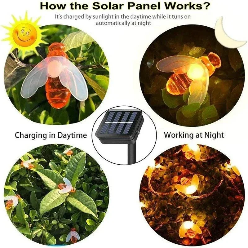 Solar-Bee-String-Lights-Outdoor-Fairy-Light-Chritmas-Garland-8-Modes-Waterproof-Patio-Light-for-Garden Solar Bee String Lights Outdoor Fairy Light Chritmas Garland 8 Modes Waterproof Patio Light For Garden