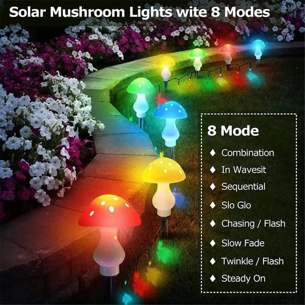 Solar-Mushroom-Light-Garden-Outdoor-Decor-8-Modes-Waterproof-Mushroom-Lamp-Pathway-Landscape-Yard-Easter-Halloween PixiePort - Mushroom Light - ISTANBULLU LTD